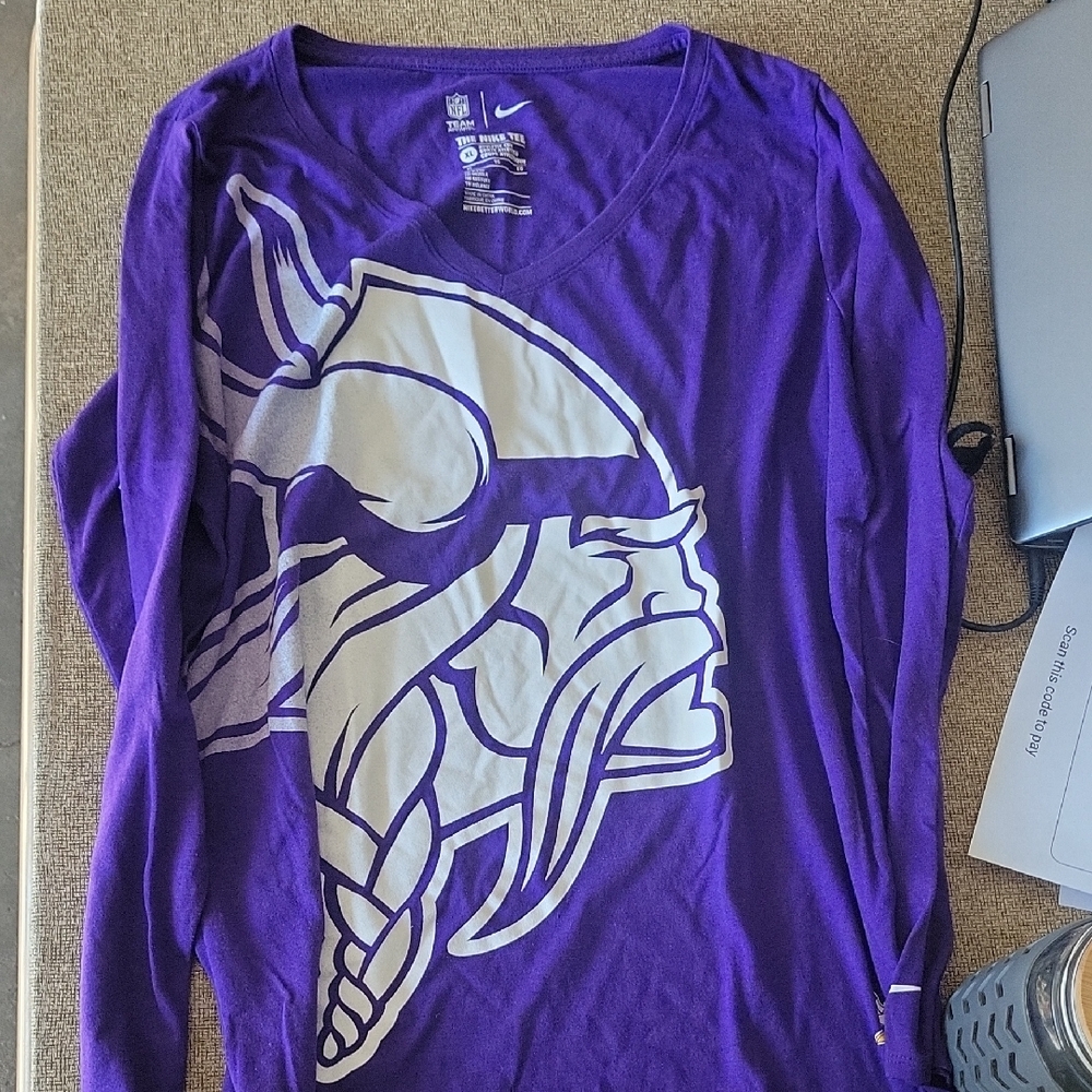 Purple Nike Long Sleeve Shirt with Viking Graphic